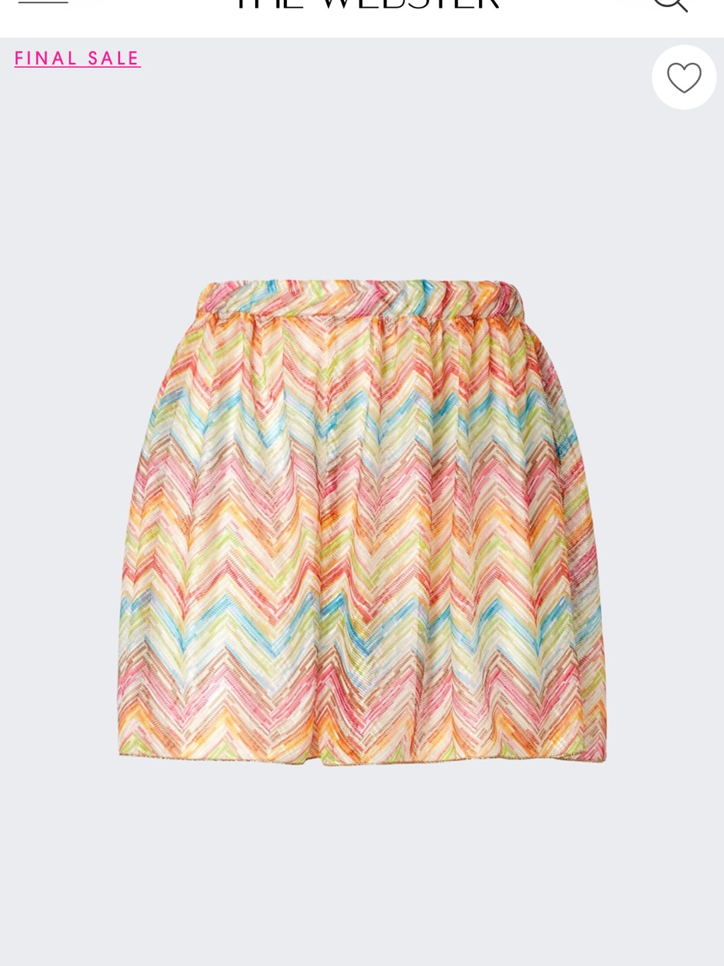 Missoni Multicolor Chevron Mini Skirt In Pastel Pink, Blue & Yellow